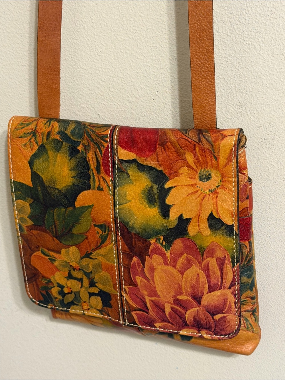 Patricia Nash English Country Floral Leather Crossbody Organizer Bag - Picture 4 of 9